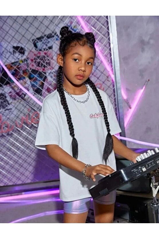 Çocuk Unisex Baskılı T-Shirt - Beyaz