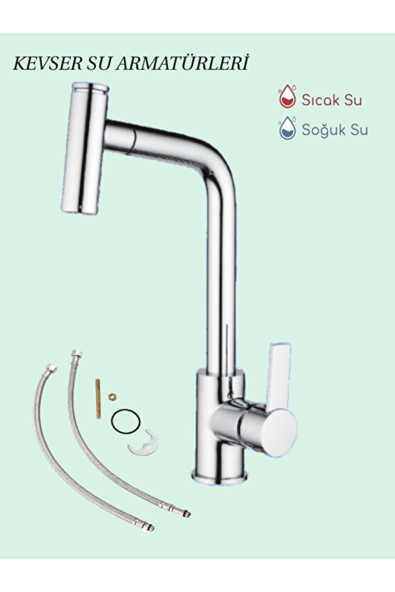 Lüx Spiralli Krom Mutfak batarya