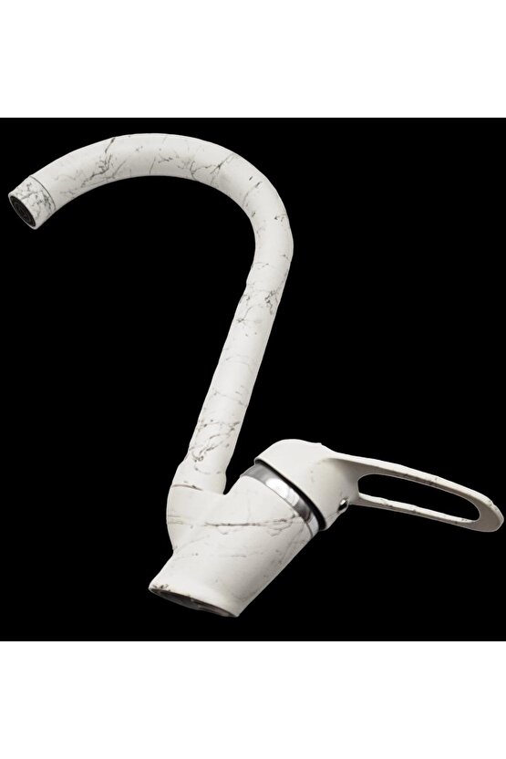 Kuğ Batarya Beyaz Siyah Kısa Boru Mutfak&Lavabo