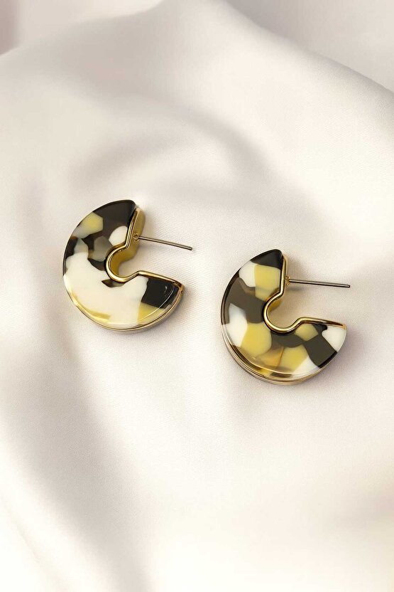 Pirinç Kaplama Çelik Yarım Halka Küpe