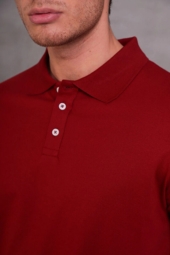 Erkek Slim Fit Pamuklu Yumuşak Doku Nefes Alan Kumaş Yakalı Tişört