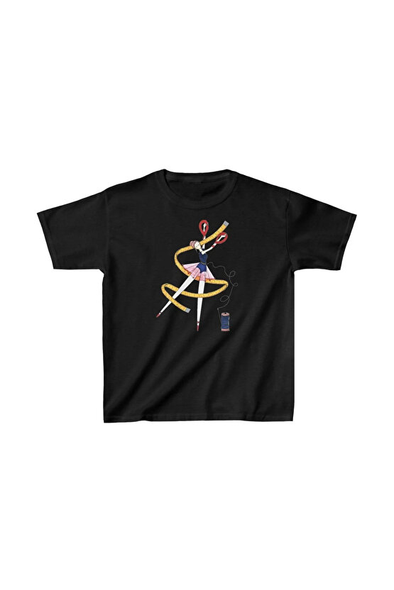 Unisex Çocuk Baskılı T-Shirt - Siyah