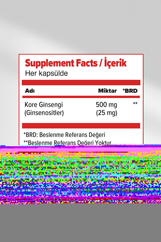 Panax Ginseng 500 mg 60 Kapsül