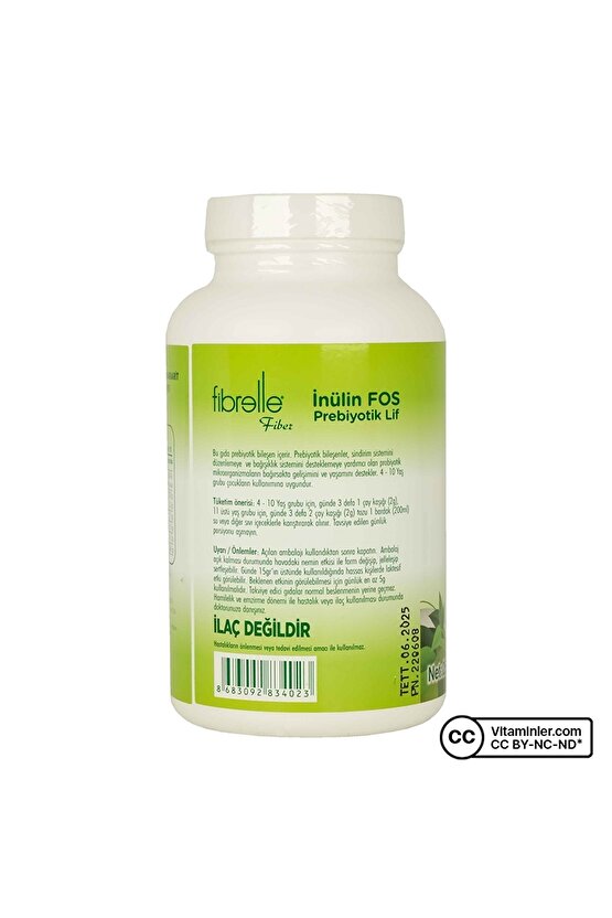 Inülin Fos Prebiyotik Lif 250 gr