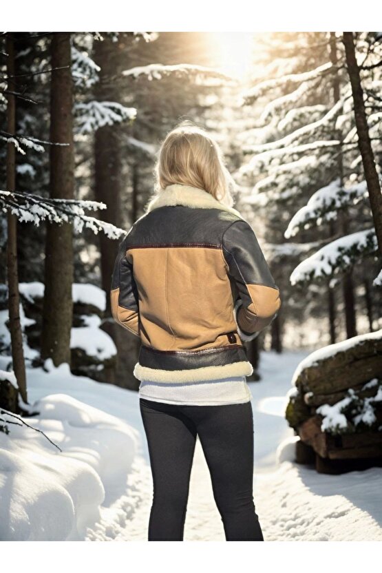 Velmora Uzun Kollu Yakalı Hakiki Kürk - Kahve -