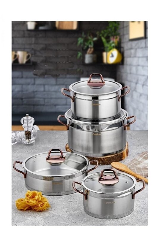 Ckr2875 Çelik Tencere Seti 8 Parça