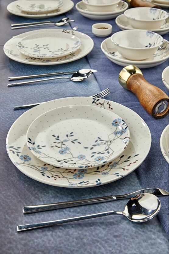 24 Parça Porselen Yemek Takımı - 6 Kişilik, Şık ve Dayanıklı Tasarım