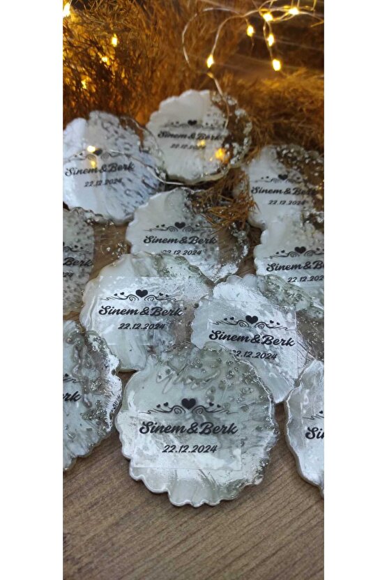 BİRGÜLCE 10 Adet Epoksi Magnet Söz Nişan Kına Nikah Mevlüt Hatıra Hediyelik Magnet