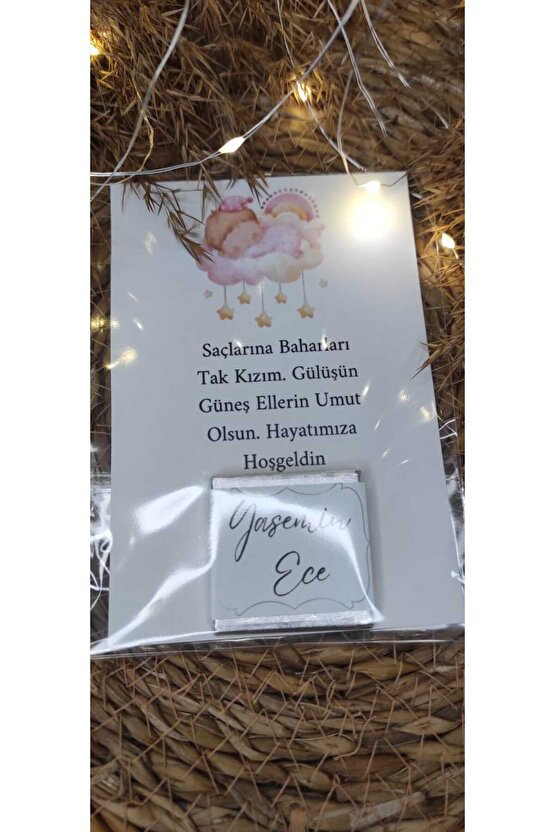 BİRGÜLCE 16 Adet Madlen Çikolatalı Doğum Günü Hediyelik Kartları- Kişiye Özel Baskı