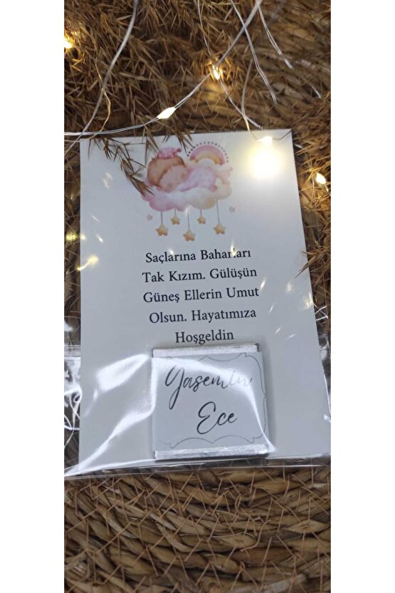 BİRGÜLCE 16 Adet Madlen Çikolatalı Doğum Günü Hediyelik Kartları- Kişiye Özel Baskı