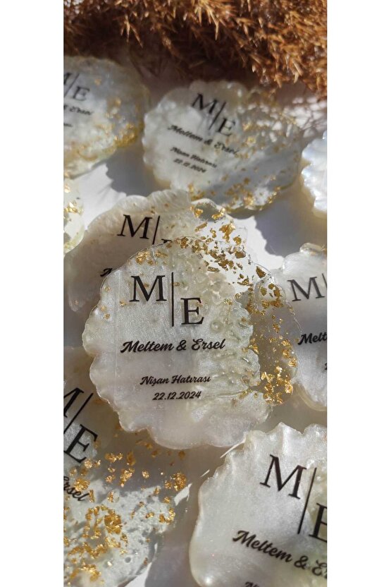 BİRGÜLCE Epoksi Magnet 10 Adet Söz Nişan Nikah Kına Hediyelik
