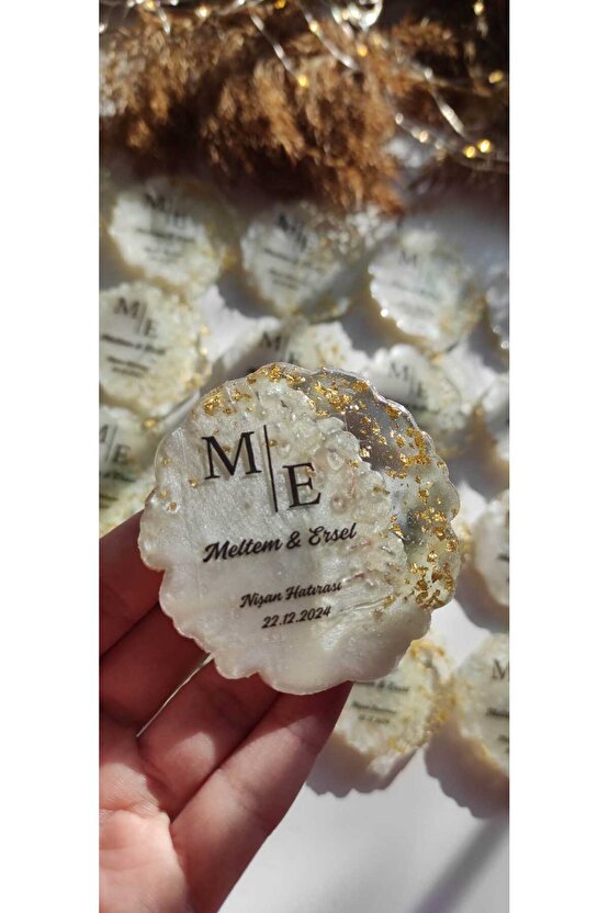 BİRGÜLCE Epoksi Magnet 10 Adet Söz Nişan Nikah Kına Hediyelik