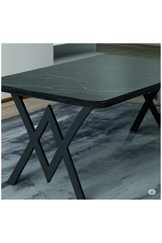 Mutfak Yemek Masası W Metal Ayak 70x110 Mutfak Yemek Masası