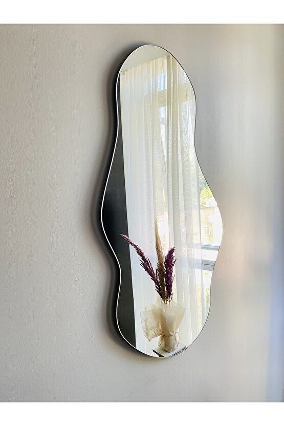 Asimetrik Ayna, Bulut Ayna, Boy Aynası, Duvar Dekor Ayna, Tasarım Ayna 79x45 Cm
