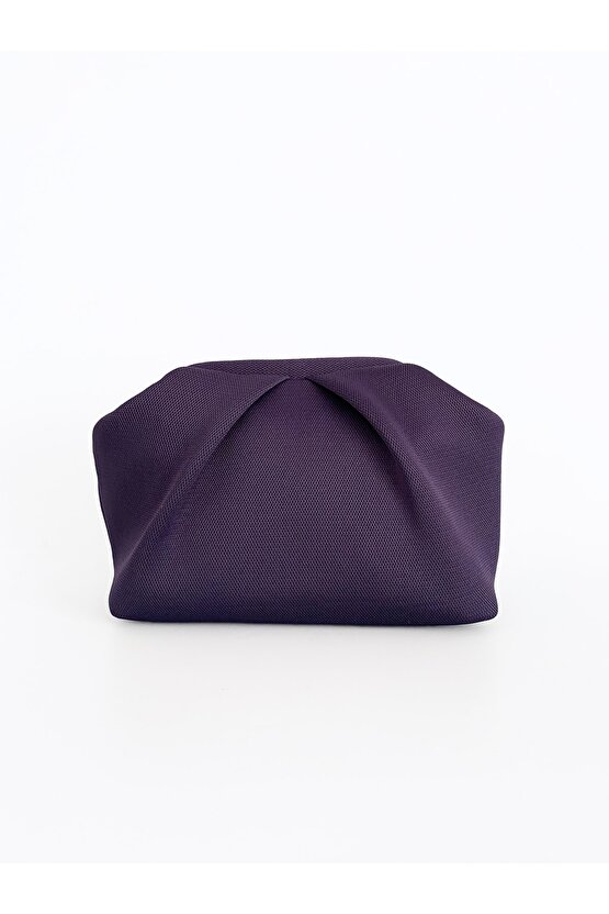 Kadın Pile Detaylı Mor Zincirli Omuz Çantası