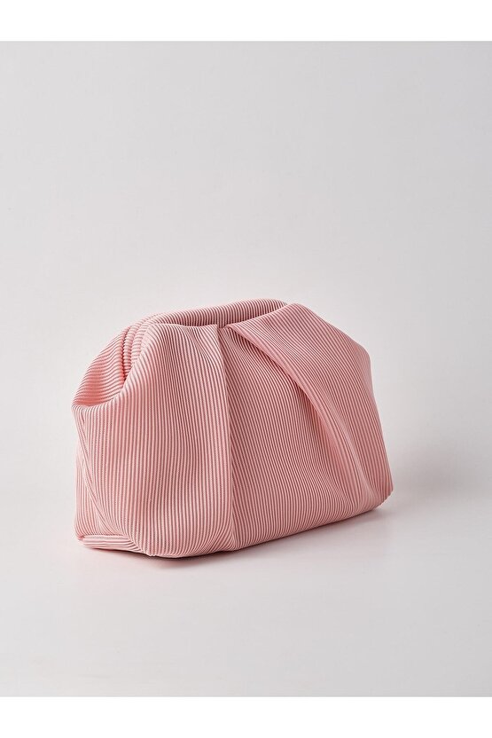 Heybes Kadın Pembe Piliseli Clutch El Çantası