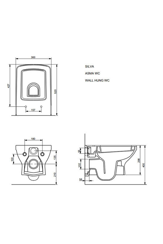 Silva Kanallı Asma Klozet A041040h, Yavaş Kapak