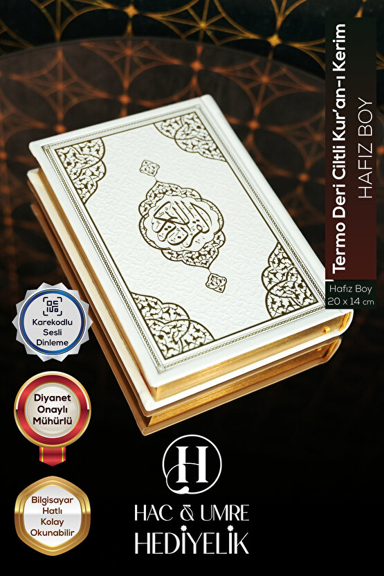 Kuranı Kerim | Beyaz Termo Deri Ciltli Kuranı Kerim | Hafız Boy Kuran