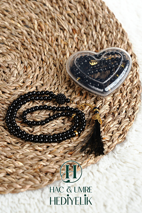 Hediyelik Tesbih | 99lu İnci Tesbih Vav İmameli Püsküllü Kalp Kutulu | Hac Umre Gün Davet Hediyesi