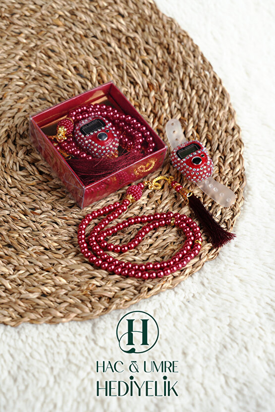 Taşlı Zikirmatik ve İnci Tesbih Seti | Mevlüd Hac Umre Davet Organizasyon Hediyesi | 10 Adet Set