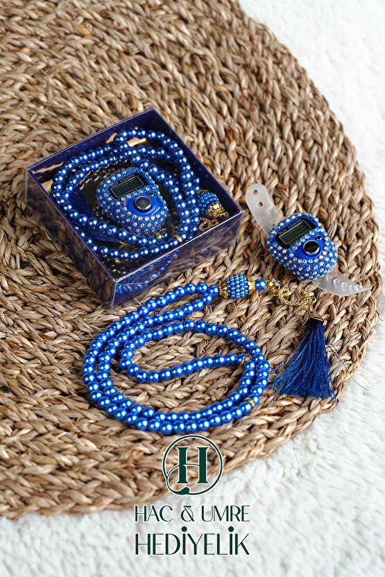 Taşlı Zikirmatik ve İnci Tesbih Seti | Mevlüd Hac Umre Davet Organizasyon Hediyesi | 10 Adet Set