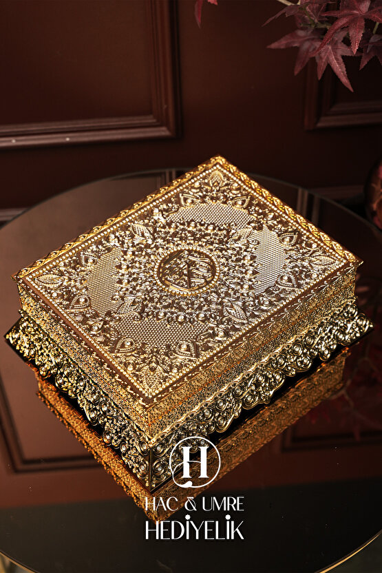 Sandık Kuran Kabı ve Kuran | Kuran Kutusu | Lüks Kitap Kutusu | Dekoratif Kuran Kabı Kuran Hediyeli