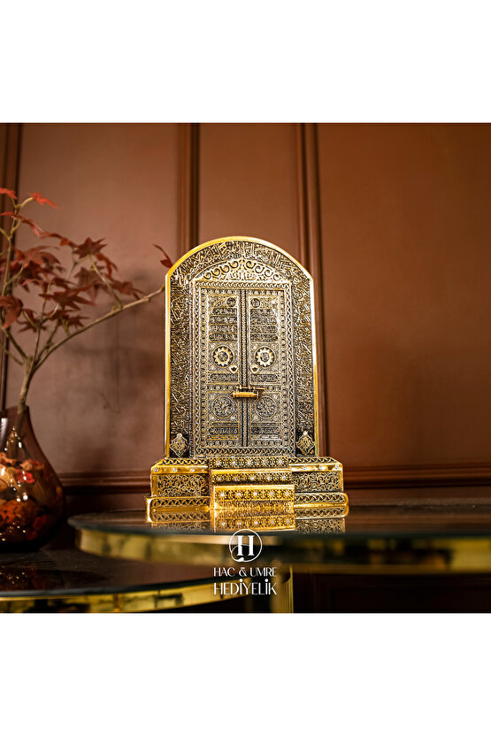 Dini Islami Manevi Hediye Lüks Islami Hediyelik Dekoratif Obje Model Kabe Kapısı Ayetel Kürsi Biblo