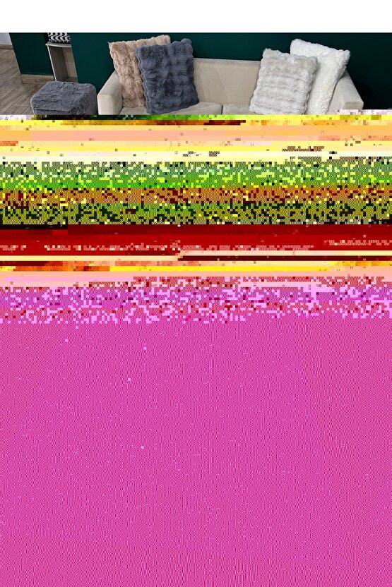 Modern Yumuşak Dokulu Tüy Dökmez Yıkanabilir Tavşan Tüyü Peluş Halı Krem