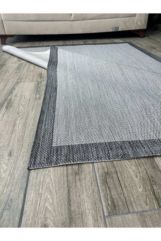 Kolay Temizlenen Yıkanabilir Kaymaz Dokuma Taban Bordürlü Sisal Halı