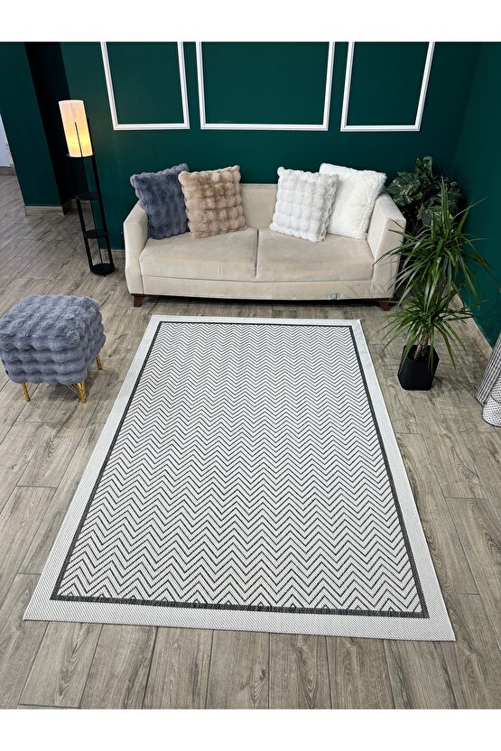 Kolay Temizlenen Yıkanabilir Kaymaz Dokuma Taban Bordürlü Sisal Halı