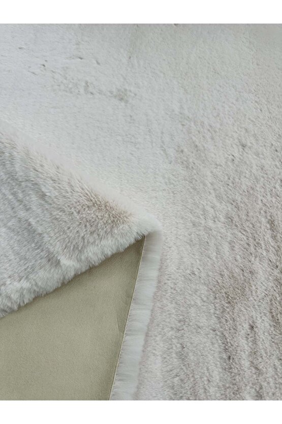 Modern Tavşan Tüyü Yumuşacık Tüy Dökmez Peluş Halı Taş