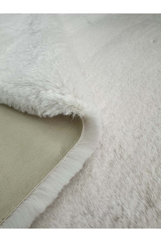 Modern Tavşan Tüyü Yumuşacık Tüy Dökmez Peluş Halı Taş