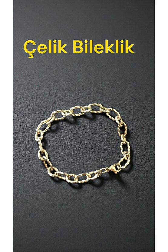 Çelik Bileklik S M L XL Ayarlanabilir Standart ölçü