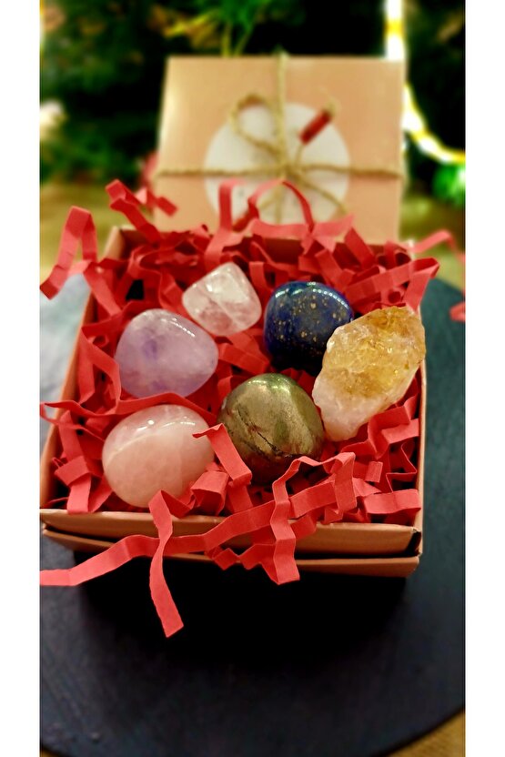 Doğal Tas Yeni Yil Hediyesi Bolluk Bereket Ask Kombini 6 lı