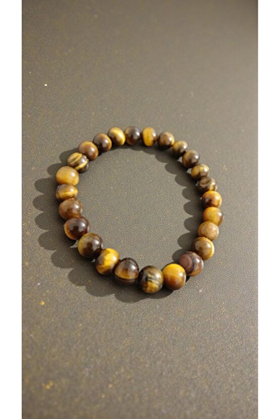 Doğal Taş Kaplangözü Bileklik Kadın Erkek Bileklik 8mm Bilgelik Ve Özgüven Bilekliği