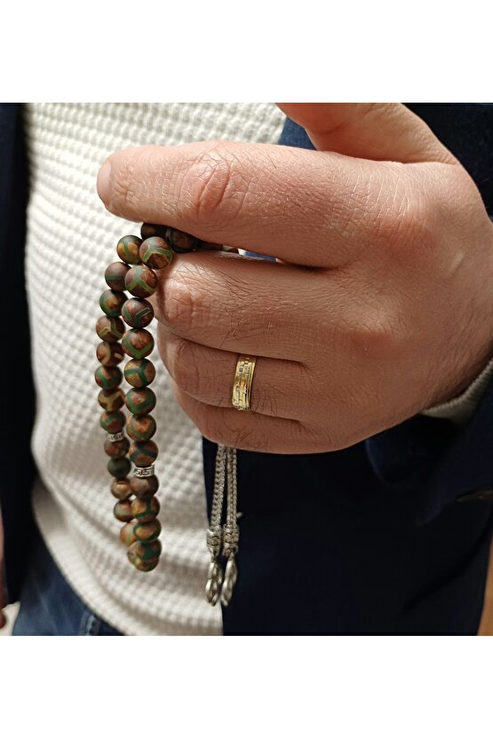 Doğal Taş Tibet Akiği Tesbih Ve Bileklik Ikili Erkek Kadin 8mm