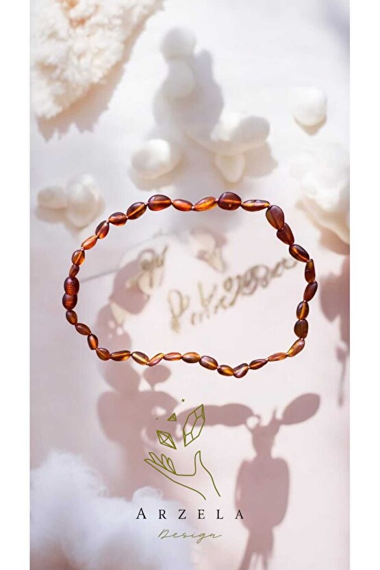 Doğal Taş Kehribar Bebek Kolye