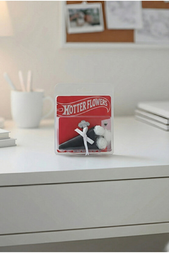 Minik Buket Tasarım Beyaz Gül Buketi Sevgiliye Özel Hediye Koleksiyonluk