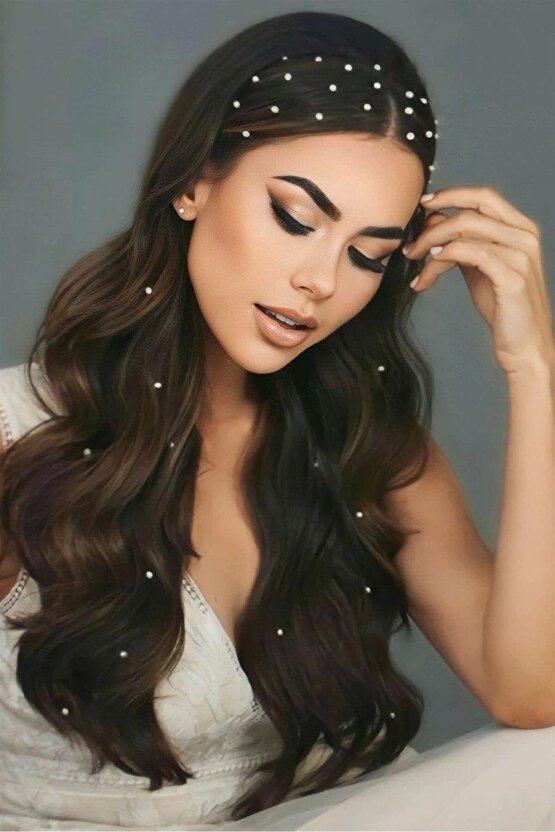 İncili Sticker Kendinden Yapışkanlı Saç, Yüz,Vücut,Tırnak Süsleme Aksesuarı