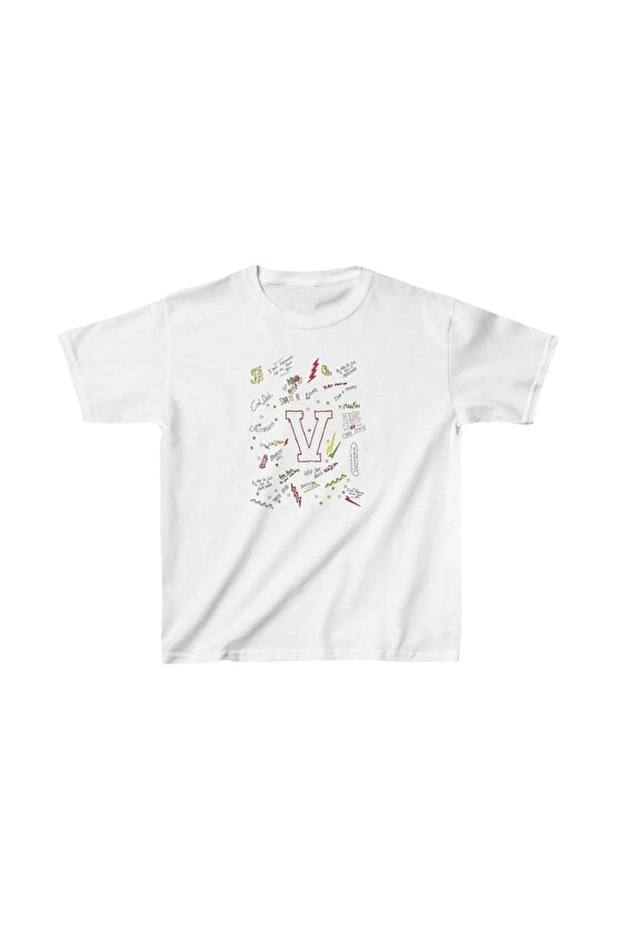 Unisex Çocuk Baskılı T-Shirt - Beyaz