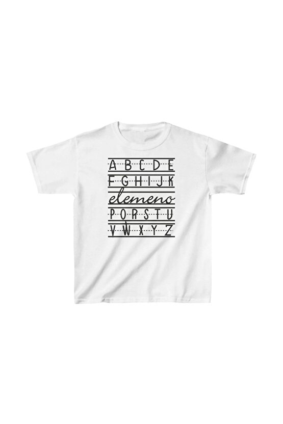 Unisex Çocuk Baskılı T-Shirt - Beyaz