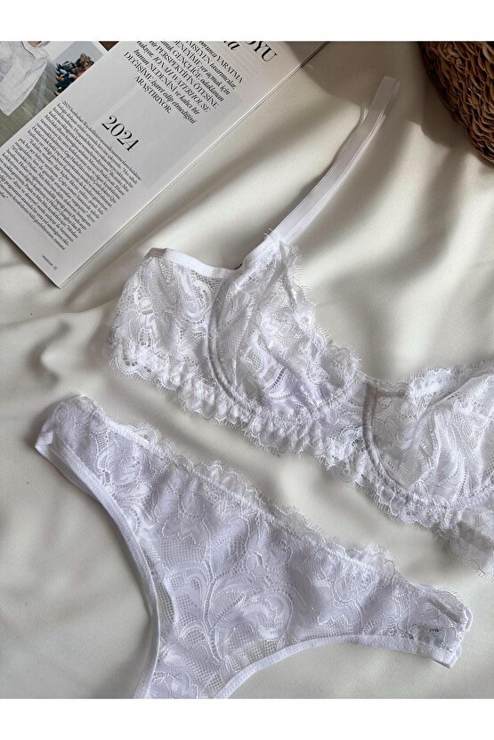 Dantel Balenli Sütyen Tanga Takım