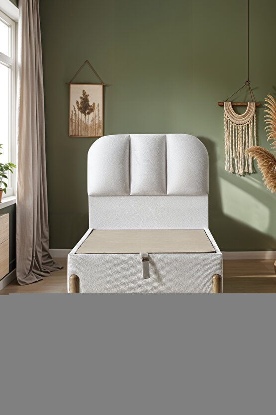 Erkek Baskılı Kapüşonlu Sweatshirt - Beyaz