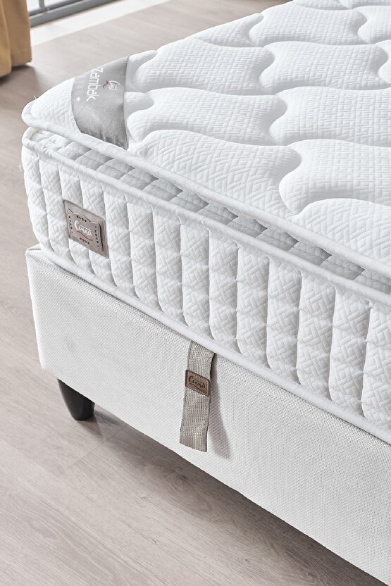 Zambak Modeli Çift Kişilik Pedli Paket Yaylı Full Ortopedik Antibakteriyel Yatak
