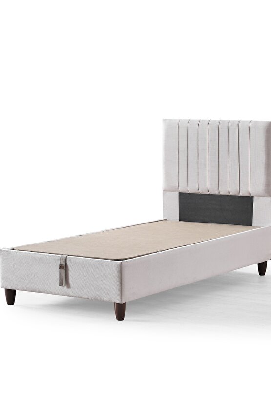 Zambak Tek Kişilik Sandıklı Baza + Full Ortopedik Antibakteriyel Pedli Yatak + Başlık 3 lü Set