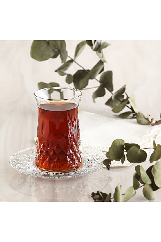 Odin Cam Çay Seti 6 Kişilik 170 ml (6 Çay Bardağı, 6 Çay Tabağı)