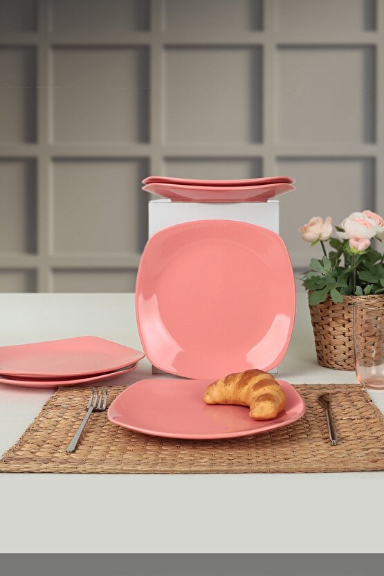 Pembe Köşem Servis Tabağı 27 Cm 6 Adet 550