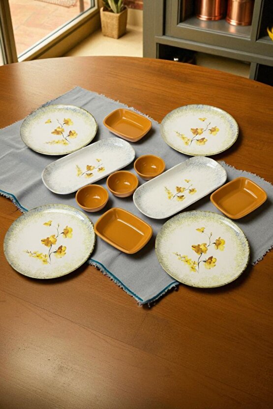 Hercai 12 Parça 4 Kişilik Kahvaltı Takımı  Kahvaltılık Sunum Seti