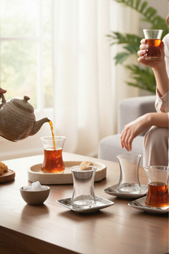 Artemis Cam Çay Takımı 12 Parça 6 Kişilik