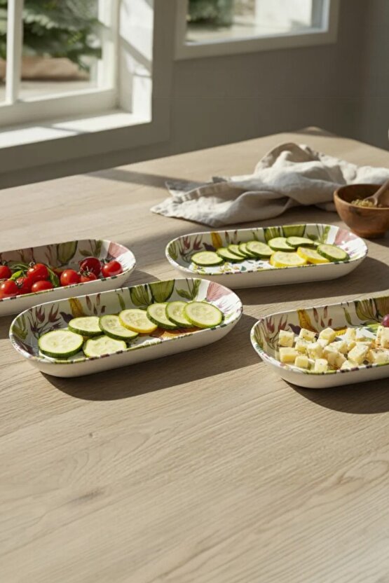 Pateh Noyan Kayık Salata Tabağı 26cm 4 Adet